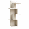 Scaffale da parete a 4 ripiani in MDF bianco crema 40 x 15 x 120 cm