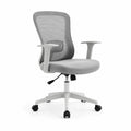 Sedia da ufficio ergonomica girevole con schienale in rete grigia e braccioli 62 x 62 x 92-102 cm